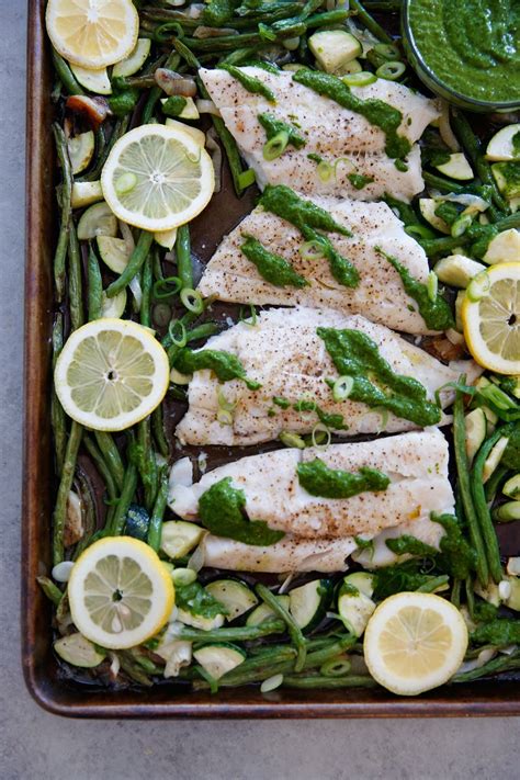 Sheet Pan Cod with Vegetables in Lemon Herb Sauce | Recipe | Sheet pan ...