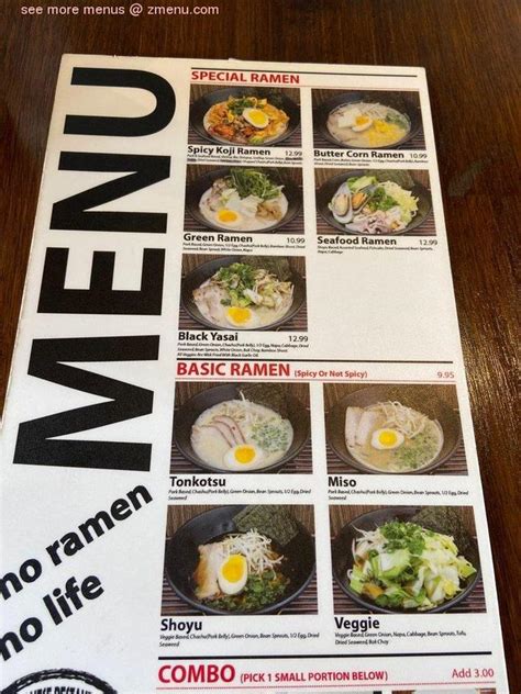 Online Menu of Koji Ramen Restaurant, Pomona, California, 91768 - Zmenu