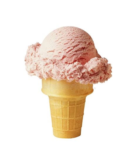 Ice cream cone strawberry stock image. Image of cream - 10374321