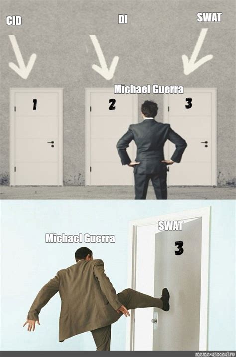 Create meme "meme with door, meme with knocking doors template, meme with doors pattern ...