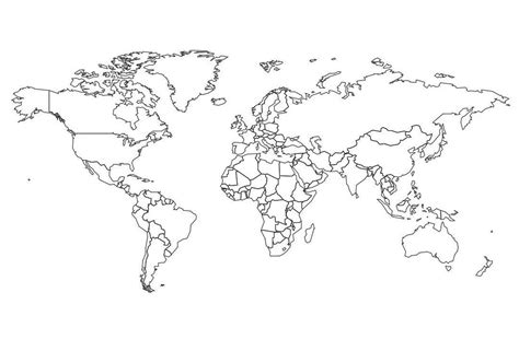 World map outline all countries dxf svg vector files for etsy – Artofit