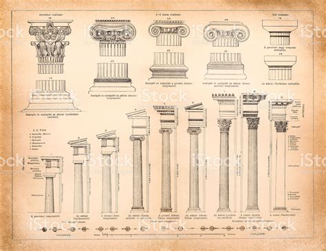 Illustration of a Greek and Roman column systems | Colunas gregas, Colunas romanas, Imagens de ...