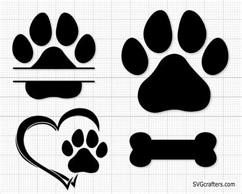 Clip Art Dog Cut File Animal Paw Svg Dog Bone Silhouette Dog Treats Svg Dog SVG Bundle Dog Bone ...