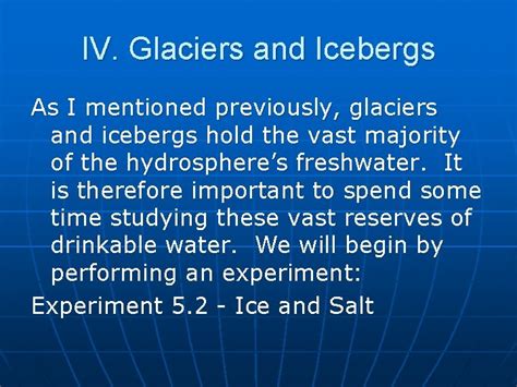 Unit 5 Lesson 4 Glaciers and Icebergs BELLRINGER