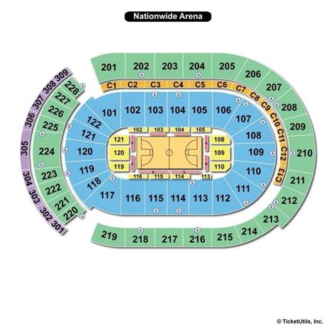 Nationwide Arena, Columbus OH - Seating Chart View