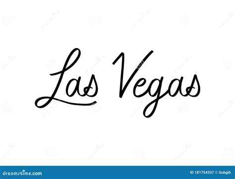 Las Vegas Hand Lettering on White Background Stock Vector ...