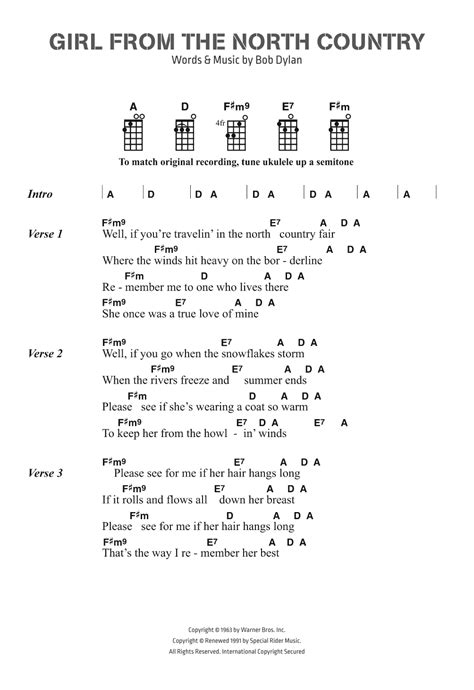 Girl From The North Country Chords - Sheet and Chords Collection