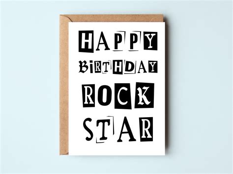 Happy Birthday Rock Star Birthday Cad for Singer/musician - Etsy