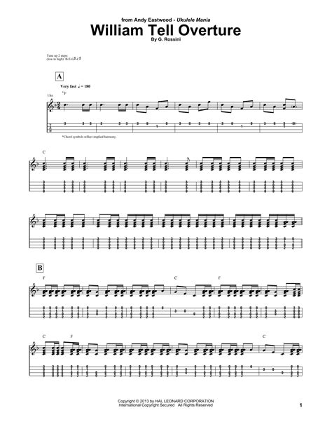 William Tell Overture by Andy Eastwood Sheet Music for Ukulele Tab at Sheet Music Direct