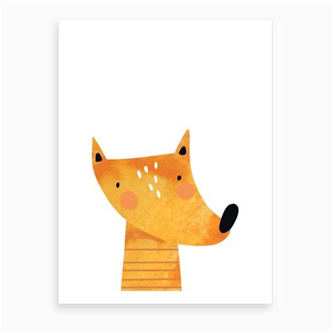 Orange Fox Art Print by Pixy Paper - Fy