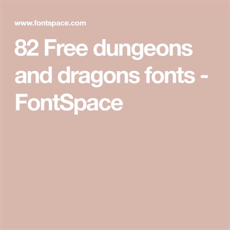 Dungeons And Dragons Font Style