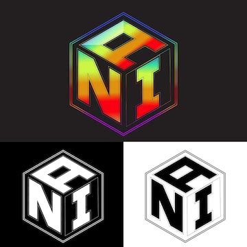 Premium Vector | Initial letters ani polygon logo design vector image