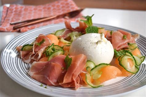 Melon salad with parma ham and burrata | Karlijn's Kitchen