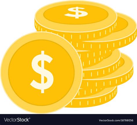 Realistic dollar coin icon design template gold Vector Image