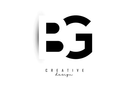 Letters BG Logo with black and white negative space design. Letters B ...