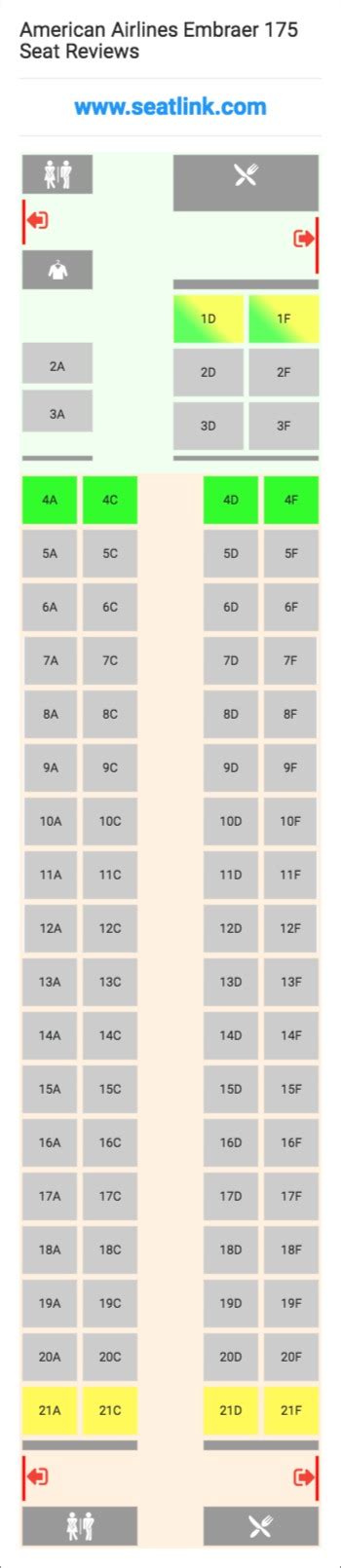 American Airlines Embraer 175 (E75) Seat Map | American airlines, Airlines, Alaska airlines