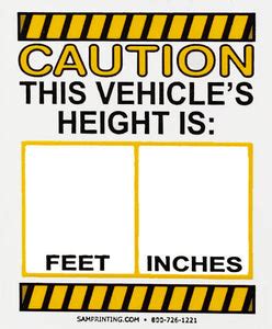 Generic Vehicle Height Window Stickers $24 for 50 Decals – SAMprinting