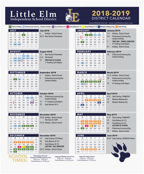 Little Elm Isd Calendar 2019 2020, HD Png Download , Transparent Png Image - PNGitem