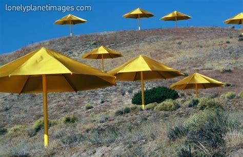 Christo Umbrellas in California | Patio, Patio umbrella, Outdoor decor