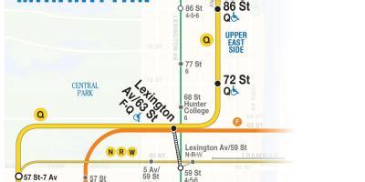 Q subway map - Q subway line map (New York - USA)