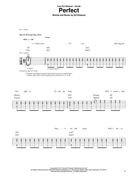 Perfect Chords Ed Sheeran - Sheet and Chords Collection