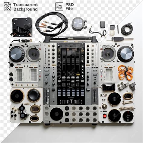 High tech electronic music dj equipment set on a isolated background ...