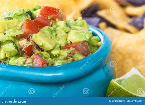 Guacamole Bowl Closeup stock photo. Image of fresh, cooking - 30842382