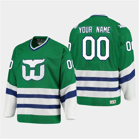 Custom Hartford Whalers Heritage Green Jersey - Heretro.com