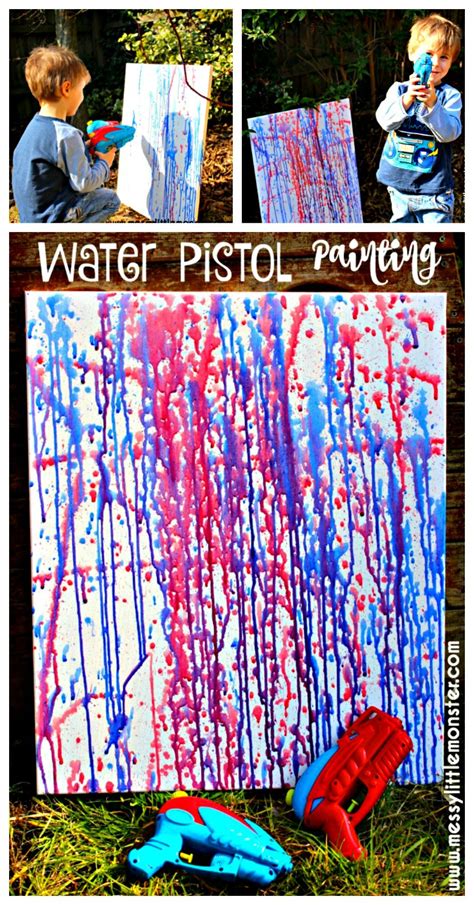 Water Pistol Painting is the best outdoor art activity ever! - Messy ...