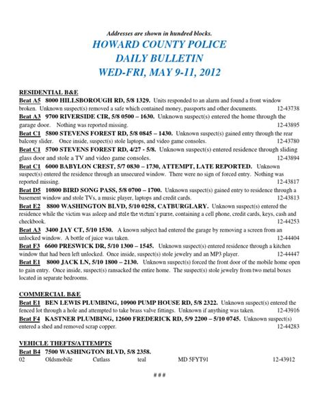 Police Daily Crime Bulletin 20120511 | PDF