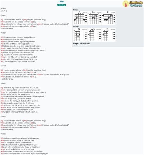 Chord: I Run - tab, song lyric, sheet, guitar, ukulele | chords.vip