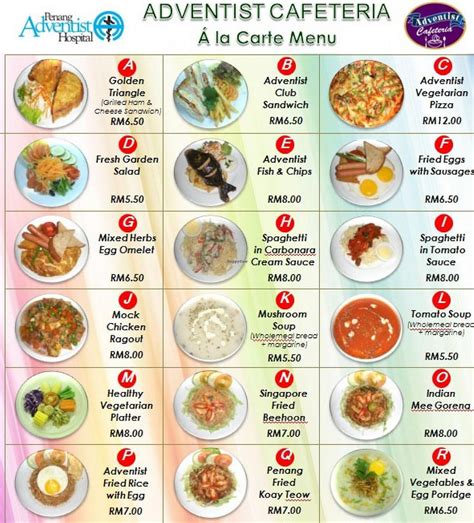 Hospital Cafeteria Menu