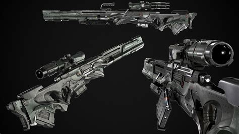 ArtStation - Sci-fi sniper rifle, Gregory Trusov Claw Gloves, Astral Plane, Ajin Anime, Future ...