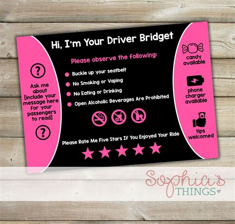 Personalized Printable Uber Sign Personalized Printable Lyft | Etsy ...