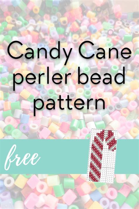 Free Candy Cane Perler Bead Pattern - Craft with Cartwright