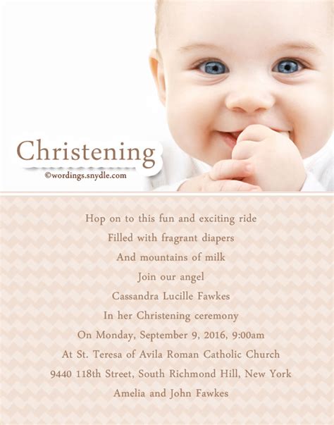 Christening Invitation Wording – Wordings and Messages