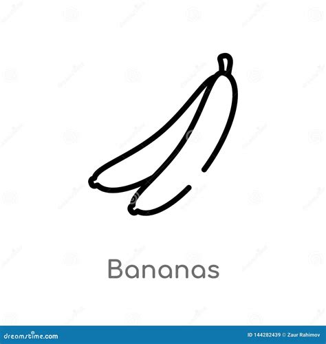 Outline Bananas Vector Icon. Isolated Black Simple Line Element Illustration from Food Concept ...