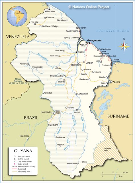 Political Map of Guyana - Nations Online Project