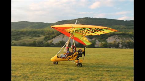 My flight in a powered hang glider - YouTube