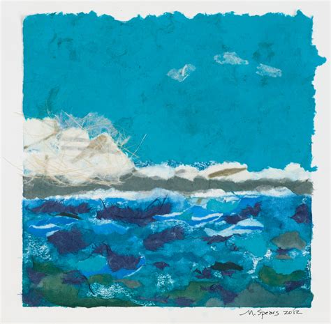 Ocean 1 – painted paper collage art | Mary Spears