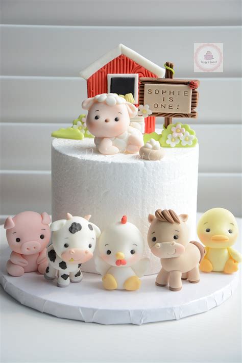 Farm Animal Cake Toppers Fondant Cake Topper Edible - Etsy