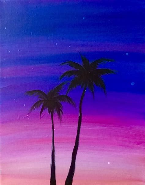 Coucher de soleil palmier peinture 21 | Etsy Shadow Painting, Tree ...