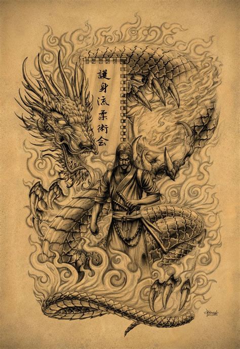 Dragon And Samurai Tattoo Designs