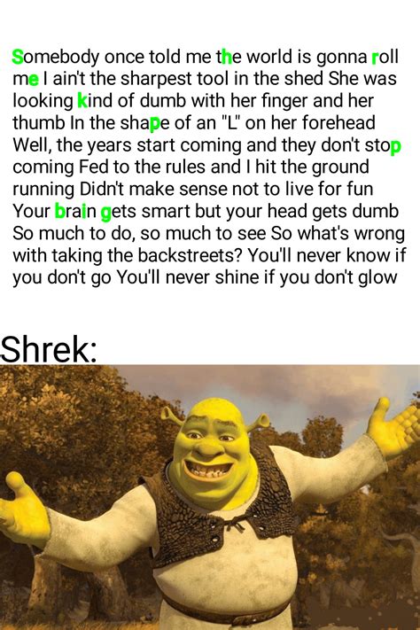 Smash mouth knew : r/Shrek