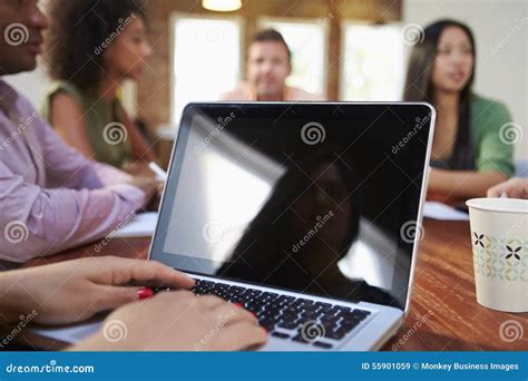 Businessman Using Laptop in Meeting Stock Image - Image of african, designer: 55901059