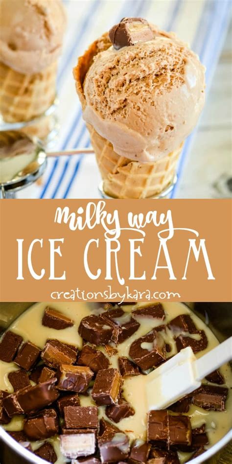 Homemade Milky Way Ice Cream Recipe - Creations by Kara