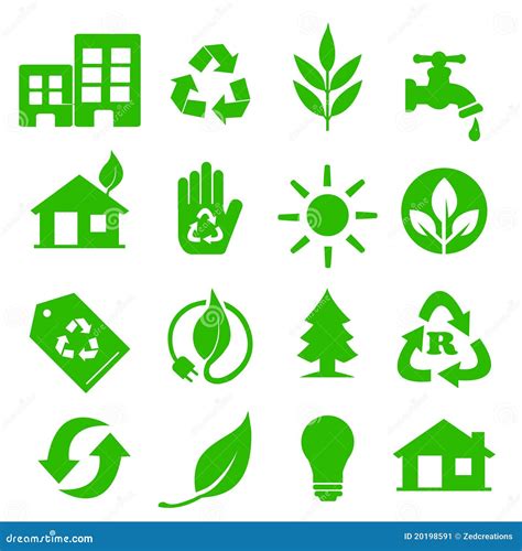 Go Green Icons set - 01 stock vector. Illustration of climate - 20198591