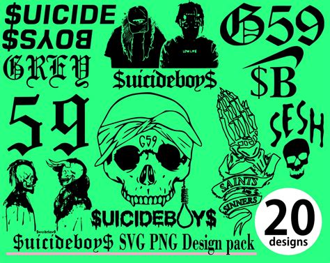 Suicide Boys SVG PNG 20 Design Pack Xxxtentacion Sadboys Scrim Tattoo Window Decal Bumper ...