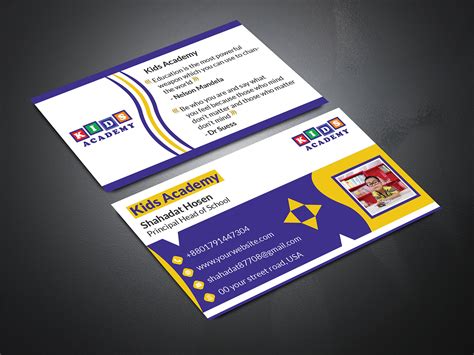 Kids School Admission Business Card Design on Behance