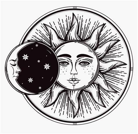 [最新] transparent background sun and moon clipart black and white 285556